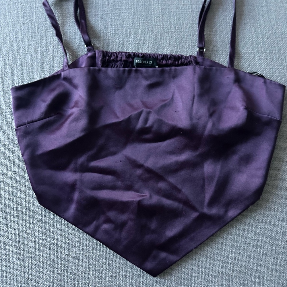 Silky Purple Cropped Tank Top